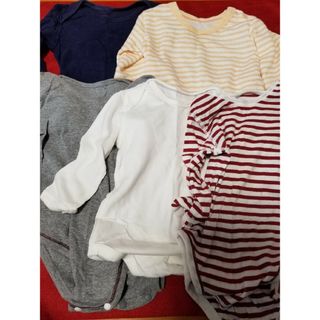 ユニクロ(UNIQLO)の【まとめ売り】女の子 男の子 男女兼用 ユニクロ 長袖 ロンパース 肌着 80(肌着/下着)