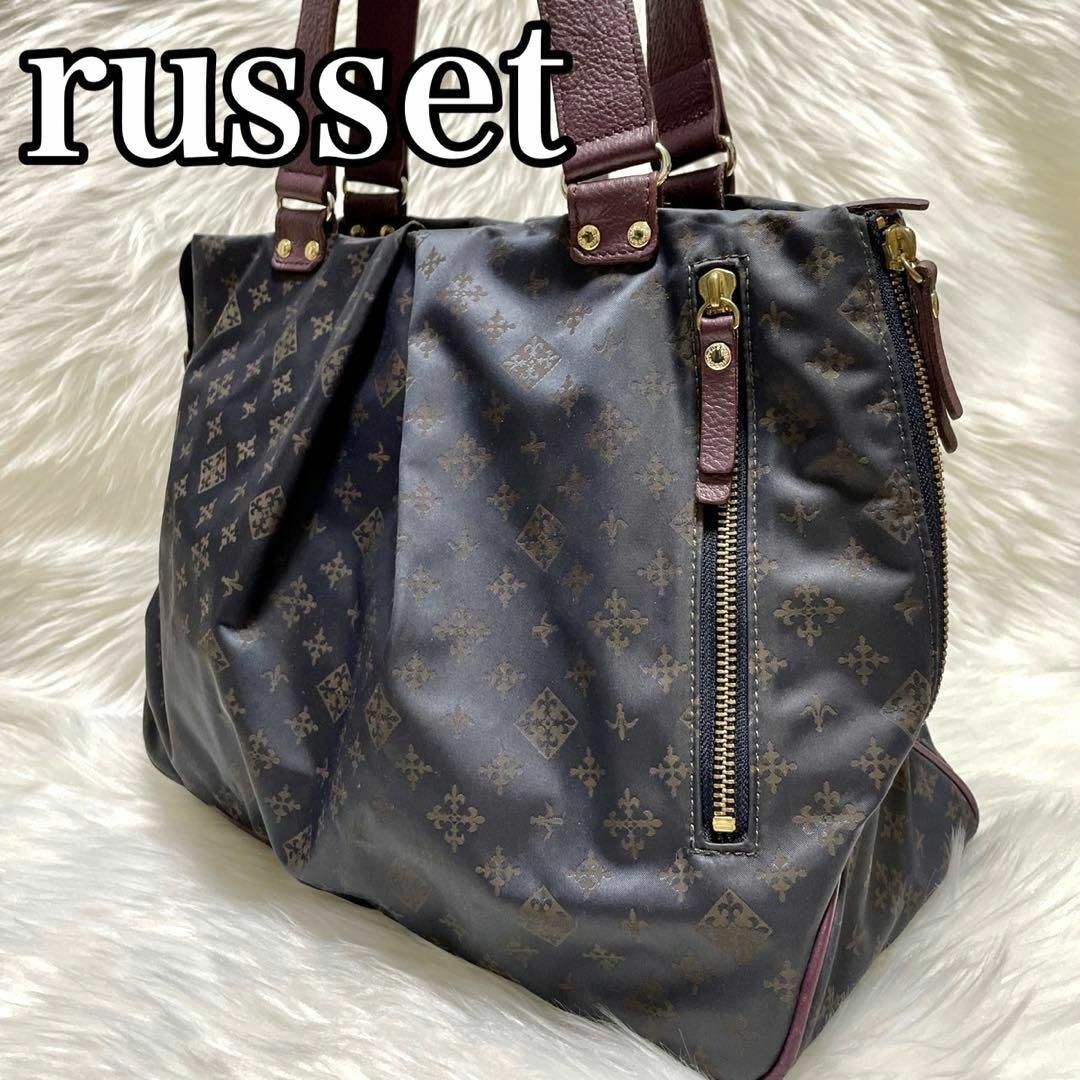 Russet - ラシット トートバッグ ハンドバッグ 総柄 レザー ナイロン