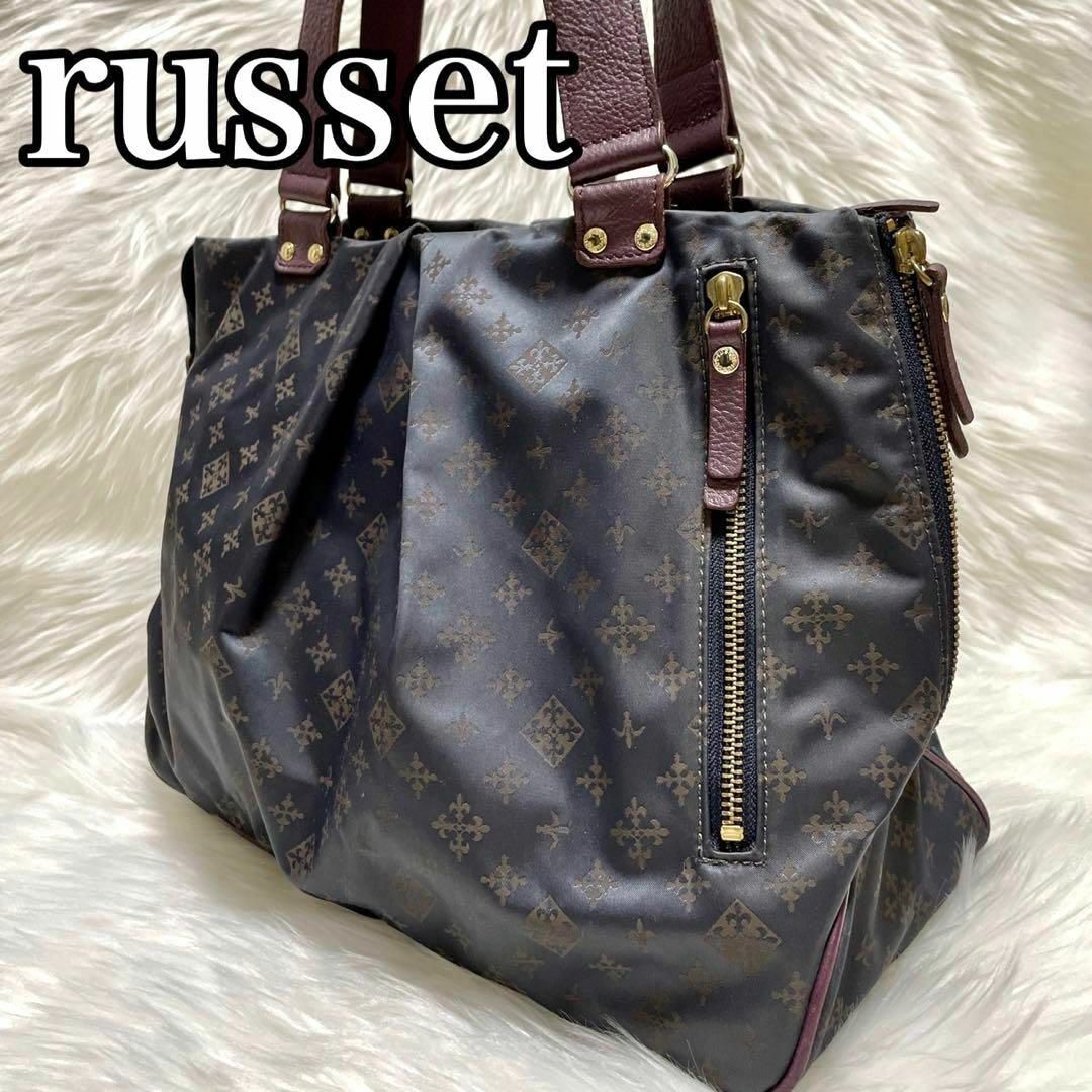 Russet - ラシット トートバッグ ハンドバッグ 総柄 レザー ナイロン ...