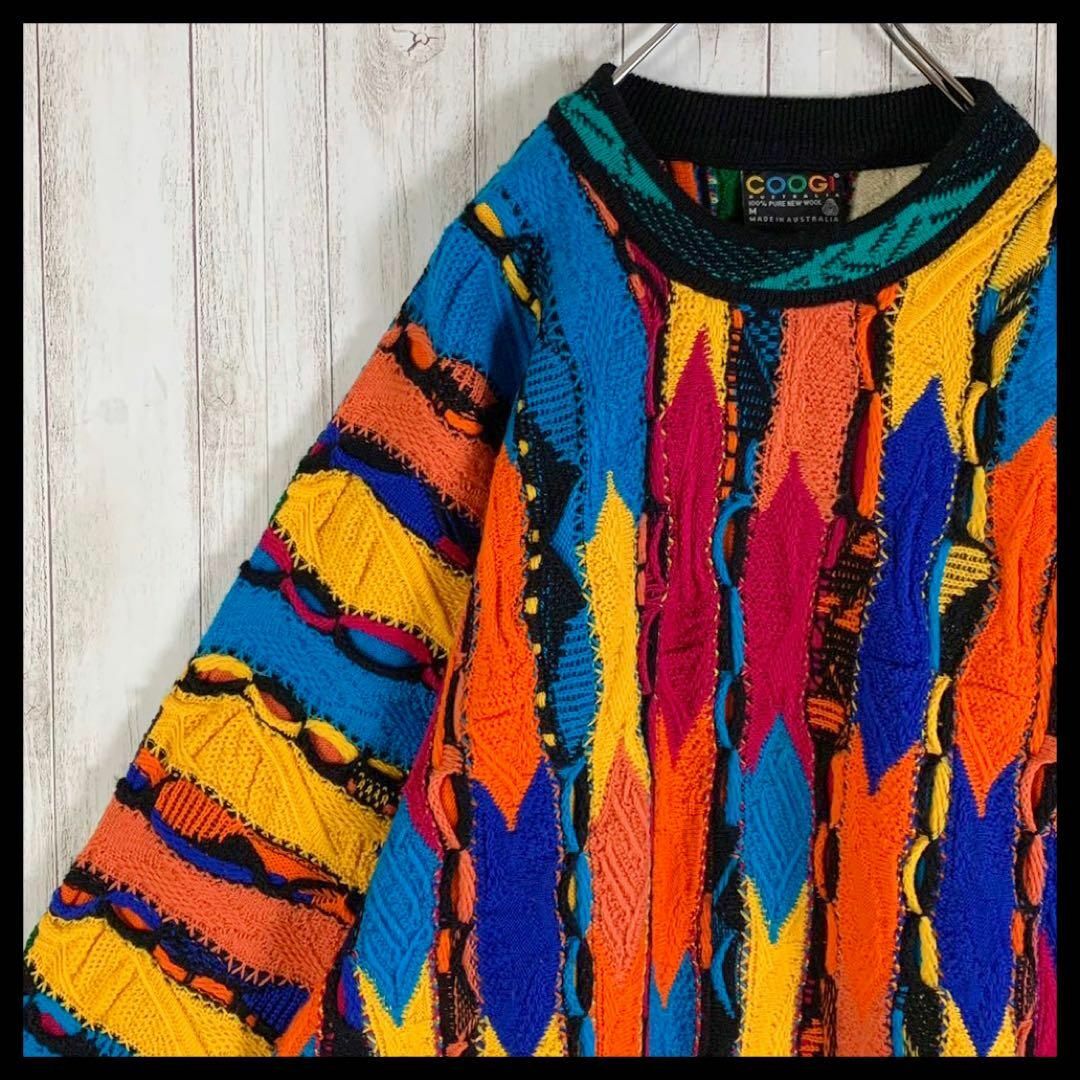 即完売モデル  coogi クージー 立体 編込み 3DニットXL 美品