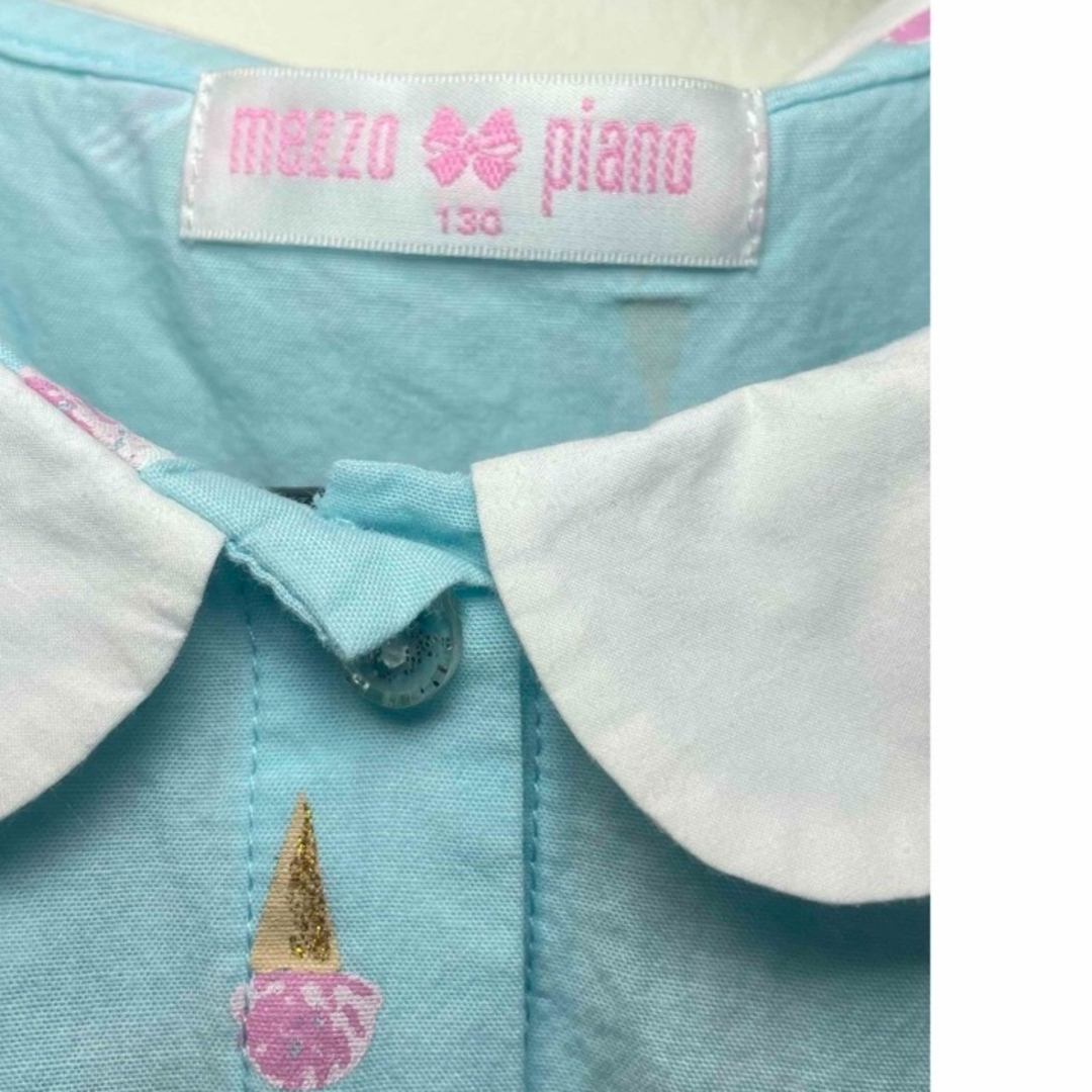 mezzo piano(メゾピアノ)のメゾピアノ　ワンピース　水色　アイス　31 キッズ/ベビー/マタニティのキッズ服女の子用(90cm~)(ワンピース)の商品写真