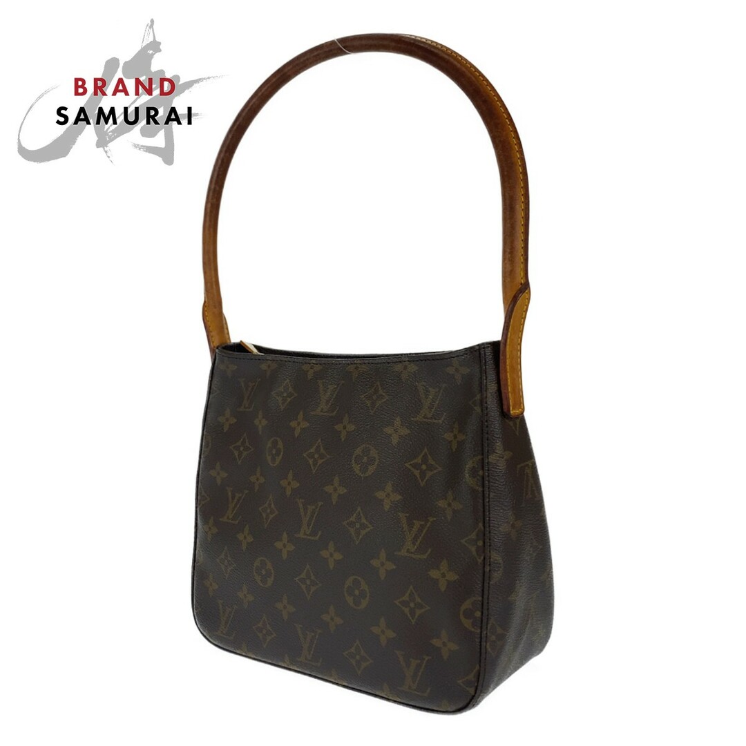 約56cmPVC開閉式LOUIS VUITTON ルイヴィトン モノグラム ルーピングMM ブラウン 茶 ゴールド金具 PVC M51146 ハンドバッグ トートバッグ レディース 403713