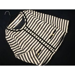 ロペピクニック(Rope' Picnic)のRope Picnic ロペピクニック ボーダー ノーカラー ジャケット size40/濃紺ｘベージュ ◇■ レディース(ノーカラージャケット)