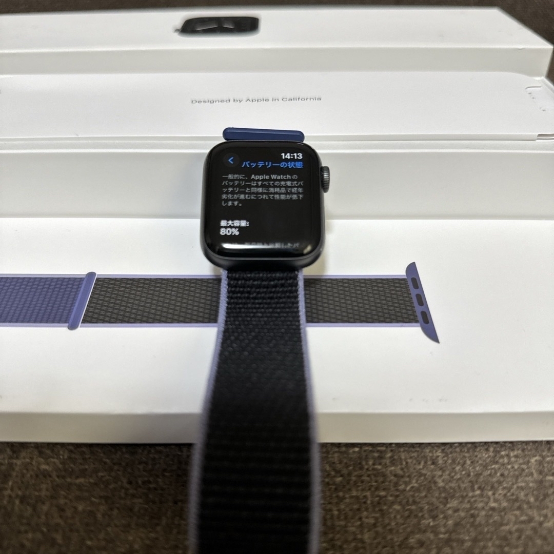 Apple Watch(アップルウォッチ)の【美品】Apple Watch 40mmケース ミッドナイトブルースポーツループ スマホ/家電/カメラのスマホ/家電/カメラ その他(その他)の商品写真