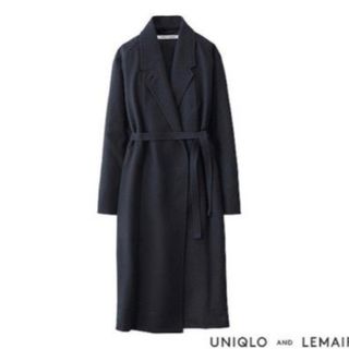 ユニクロ(UNIQLO)のユニクロルメール  ウールカシミヤローブコート　M ネイビー(ロングコート)