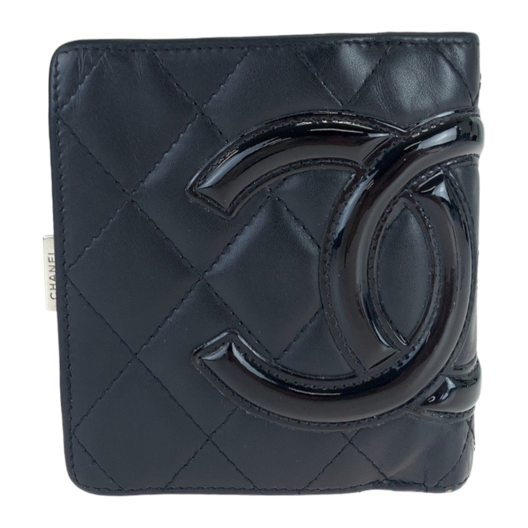 CHANEL シャネル カンボンライン 二つ折り財布 コンパクト ココマーク黒- CHANEL シャネル カンボンライン 二つ折り財布 コンパクト ココマーク黒-