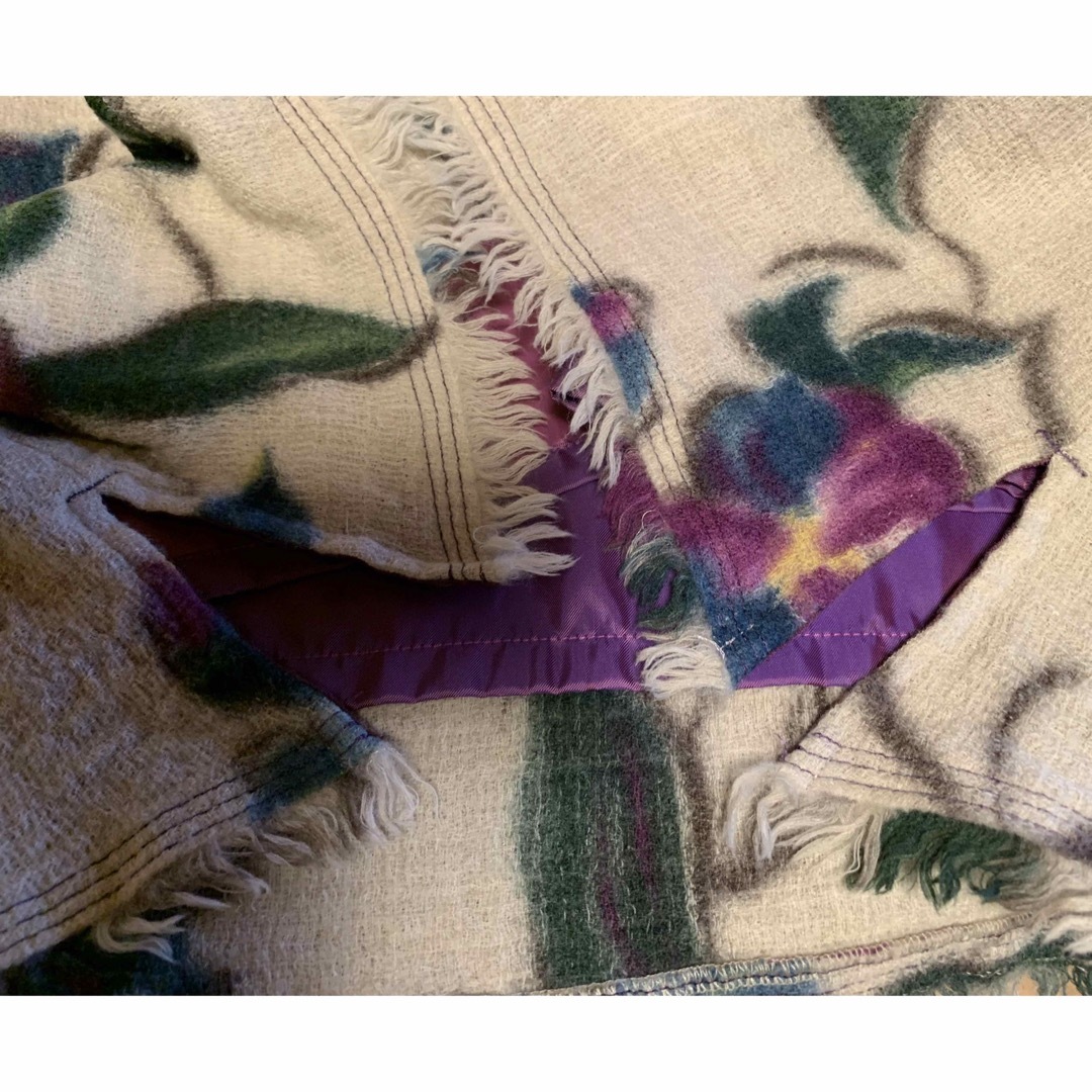45rpm(フォーティーファイブアールピーエム)のパラスパレス  ウール　フリンジスカート　3 紫紺野牡丹柄 レディースのスカート(ひざ丈スカート)の商品写真