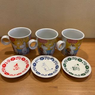 ムーミン(MOOMIN)のムーミン　マグカップ　3コセット＋豆皿3コセット(グラス/カップ)