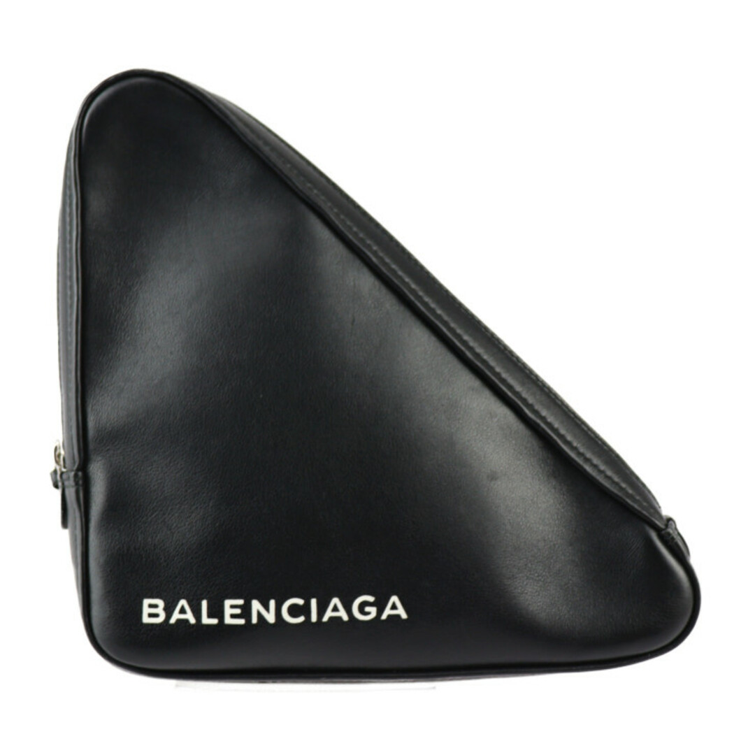 BALENCIAGA バレンシアガ ロゴ トライアングルレザークラッチバッグ