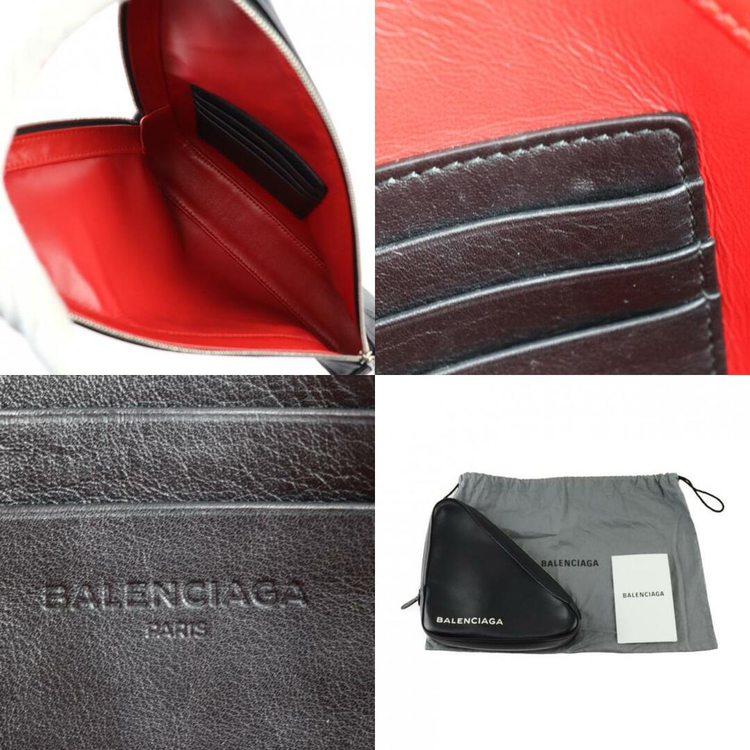 BALENCIAGA バレンシアガ トライアングル  クラッチバッグ 476976 レザー   ブラック シルバー金具  ポーチ セカンドバッグ 【本物保証】 3