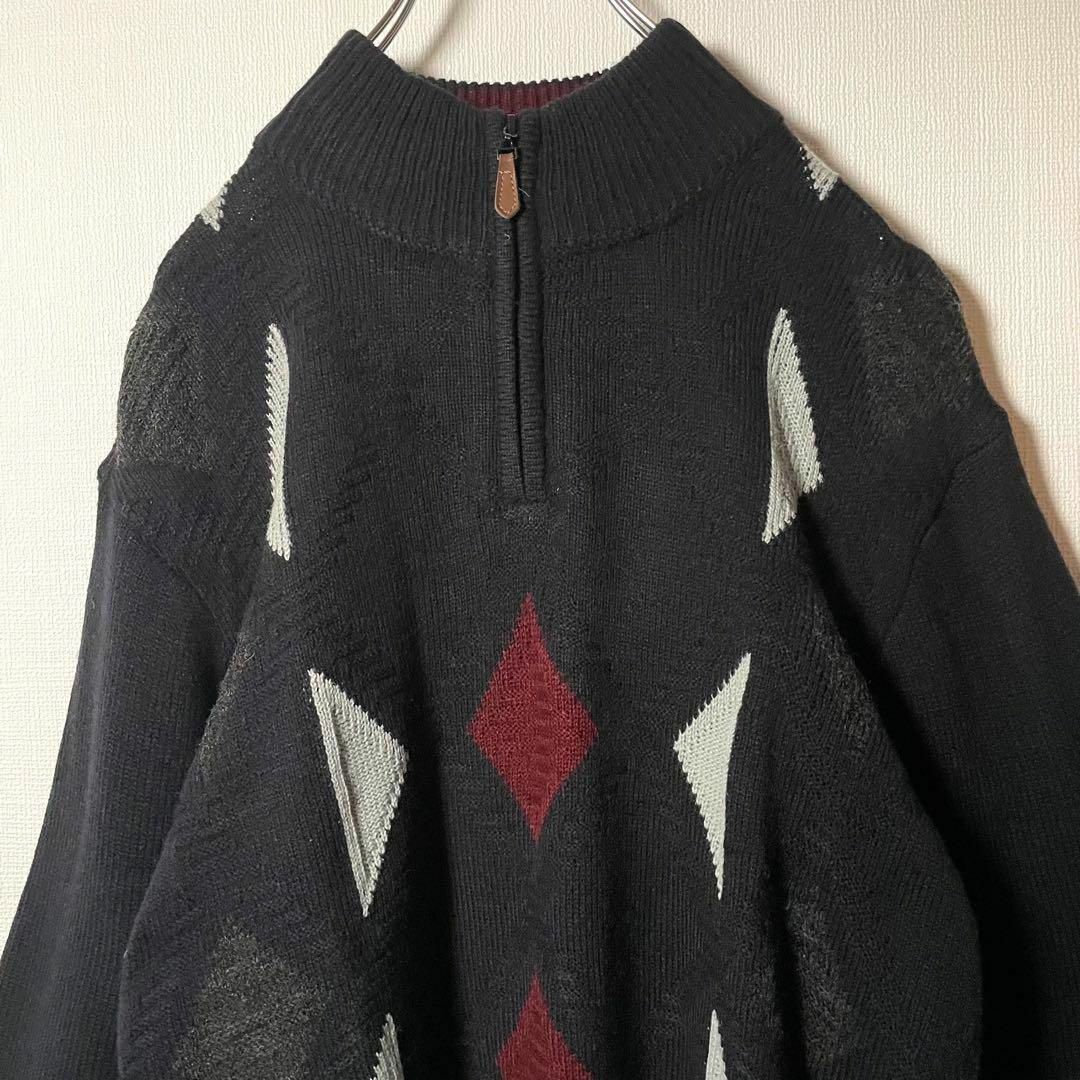 超希少】総柄ニット アーガイル柄 出向き vintage ピンク レトロ 超希少】総柄ニット アーガイル柄 出向き vintage ピンク レトロ