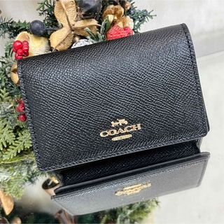 コーチ(COACH)の新品同様COACH レザー カードケース パスケース 黒 レザー 本革(名刺入れ/定期入れ)