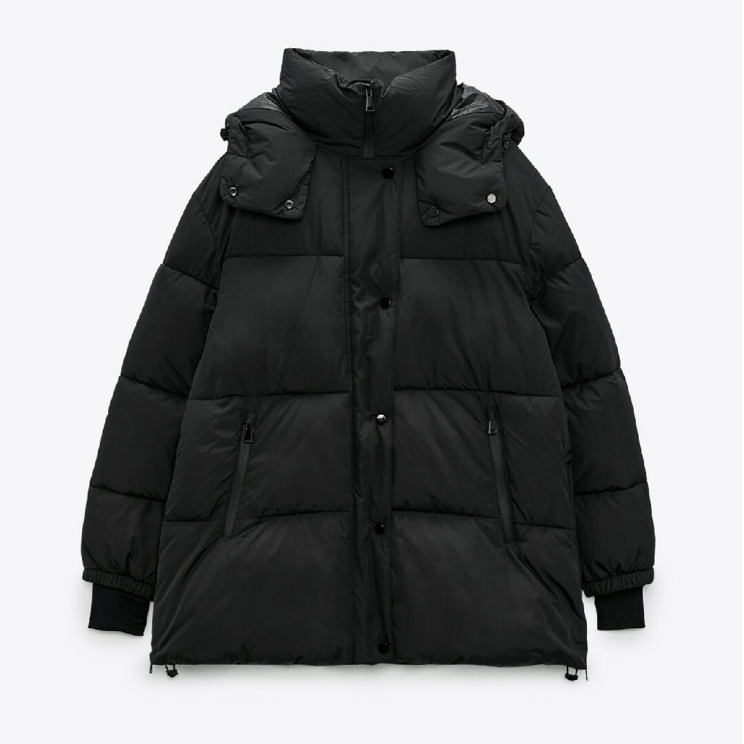 ZARA - ZARA フード付きキルティングジャケット Lサイズ ZARA - ZARA フード付きキルティングジャケット Lサイズ