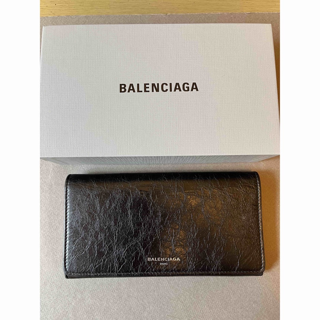 正規 BALENCIAGA バレンシアガ レザー 型押し 長財布 ウォレット