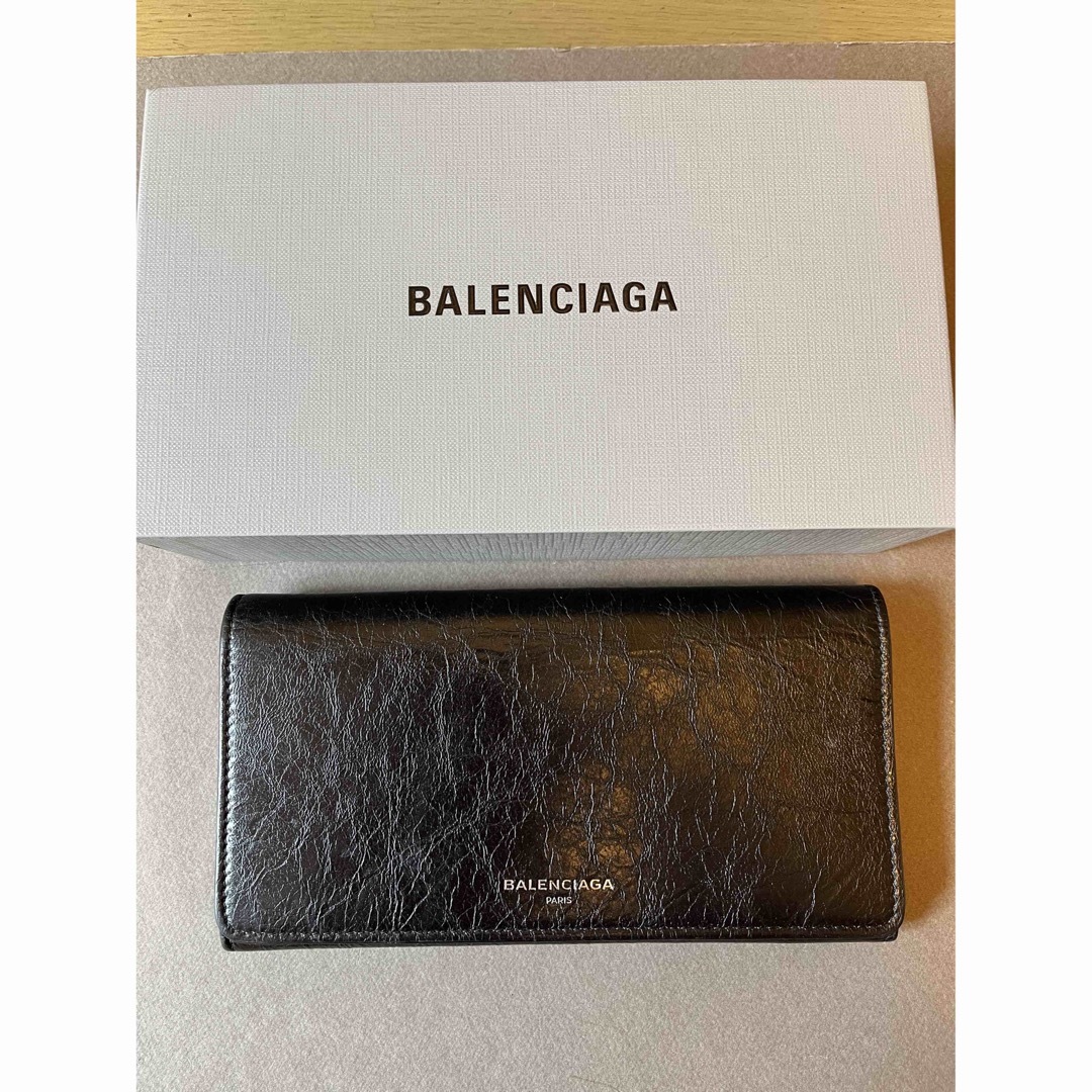 正規 BALENCIAGA バレンシアガ レザー 型押し 長財布 ウォレット-