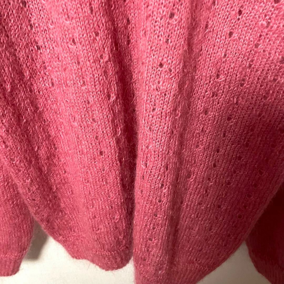 【ヨーロッパ古着❗️】ヴィンテージ　モヘアハンドニット　ウール　シャギー　ピンク レディースのトップス(ニット/セーター)の商品写真