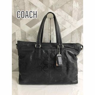 コーチ(COACH)のCOACH コーチ 70253 オプアート レザー トートバッグ ネイビー(トートバッグ)