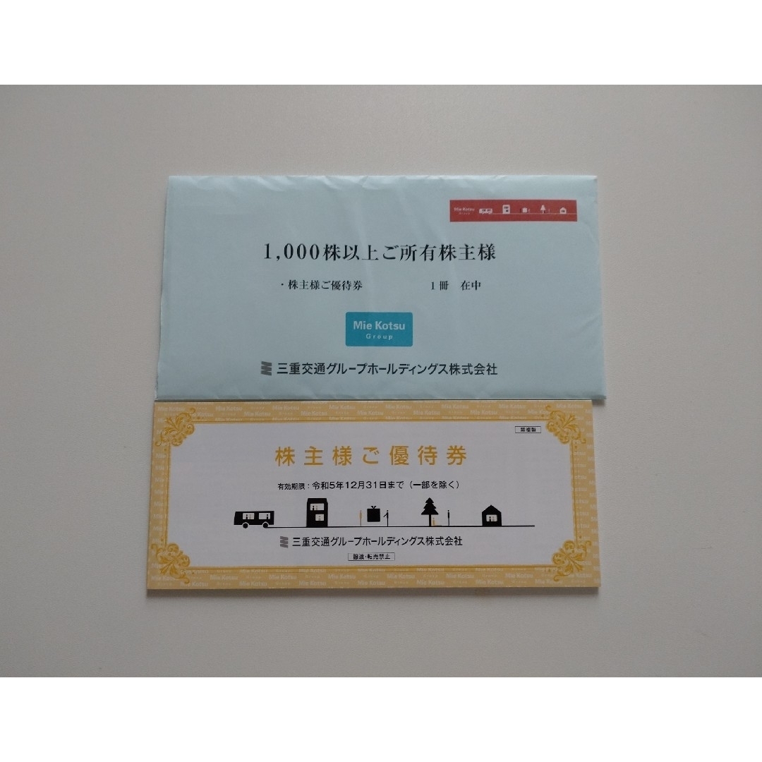 ☆三重交通グループ株主優待券 1,000株 1冊★匿名配送 チケットの乗車券/交通券(鉄道乗車券)の商品写真