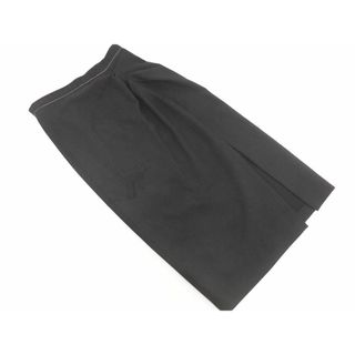 ザラ(ZARA)のZARA ザラ ウール混 ストライプ スリット ロング スカート sizeL/黒 ◇■ レディース(ロングスカート)