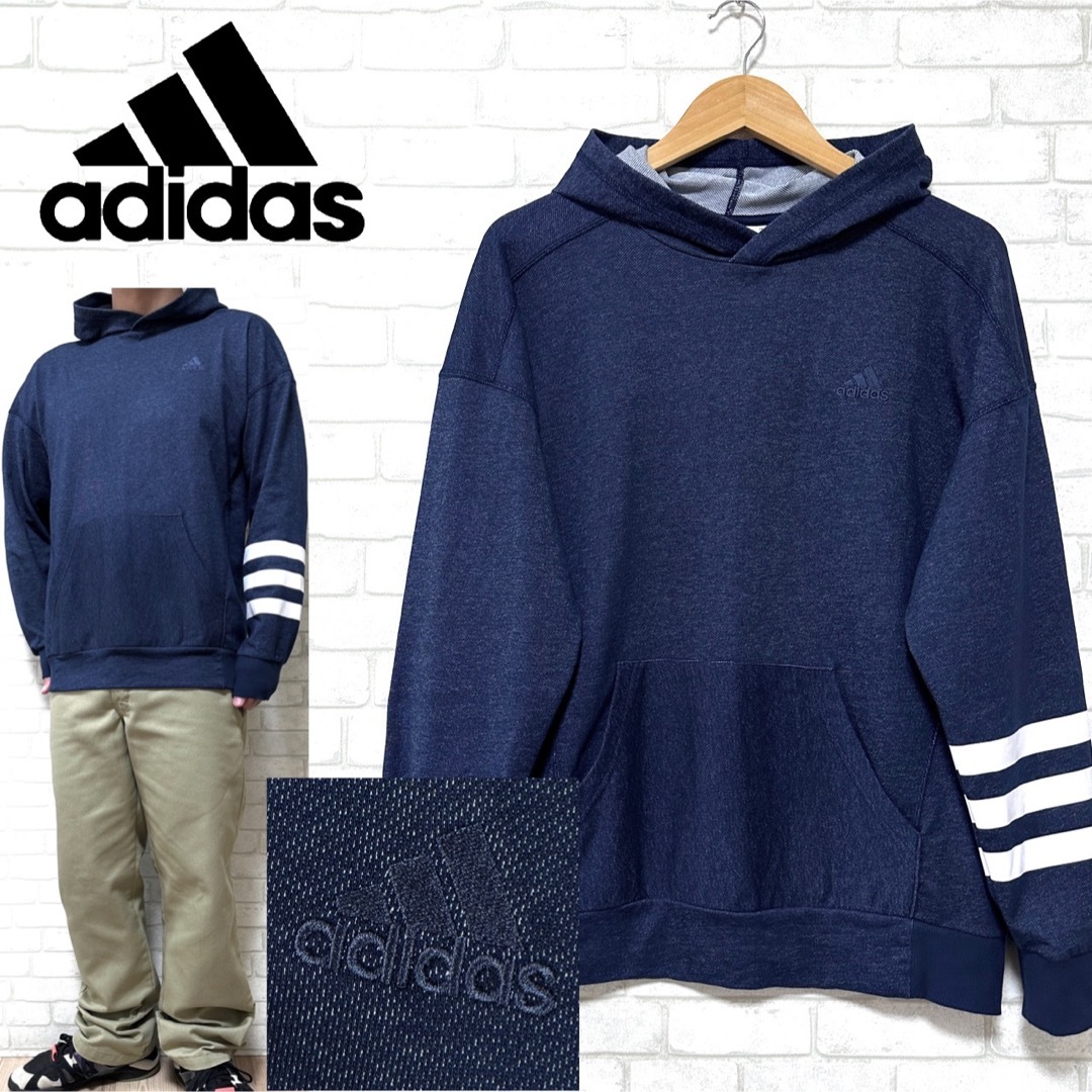 adidas(アディダス)のadidas アディダス 3ストライプス プルオーバーフーディ メンズのトップス(パーカー)の商品写真