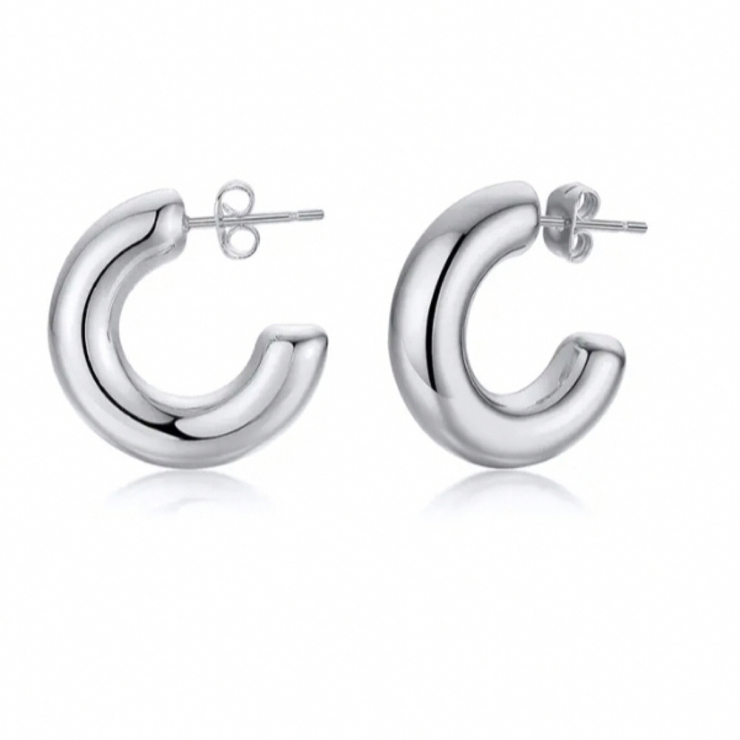 ❽luxe 20mm hoops silver ¥3900 レディースのアクセサリー(ピアス)の商品写真