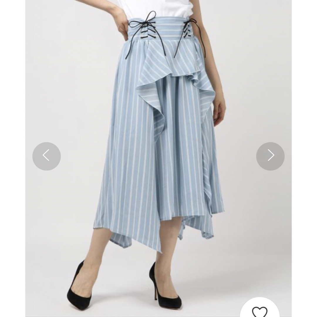 axes femme(アクシーズファム)のアクシーズファム   ウエストリボン　ストライプ　スカート レディースのスカート(ロングスカート)の商品写真