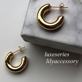 ❾luxe 20mm hoops  gold ¥3900(ピアス)