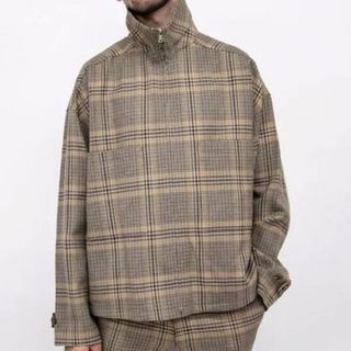 オーラリー(AURALEE)のオーラリーWOOL SERGE CHECK ZIP UP BLOUSON (ブルゾン)