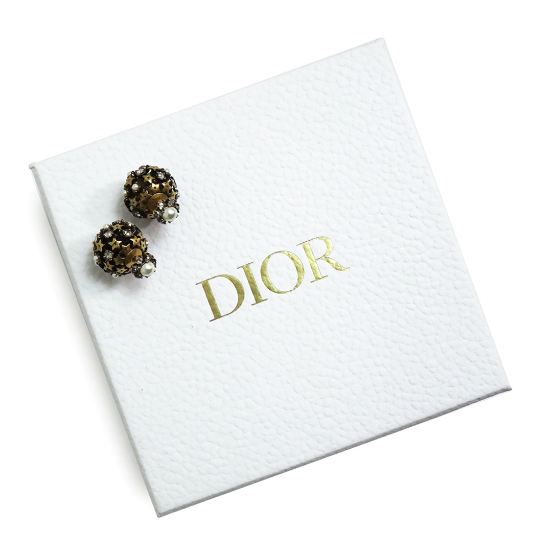 ▷付属品美品　Christian Dior トライバルボールピアス　パール　ゴールド