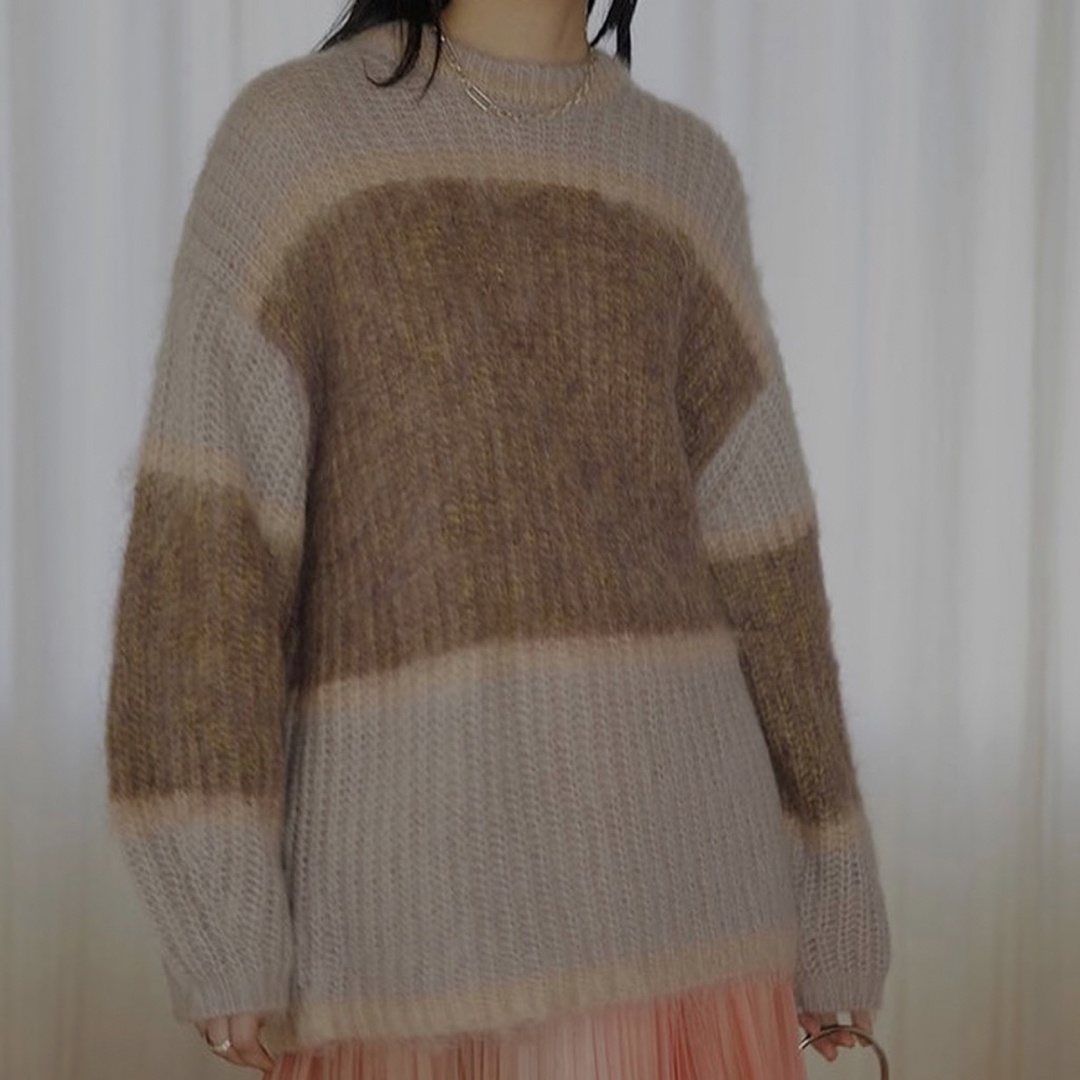 UND MOHAIR BICOLOR LOOSE KNIT