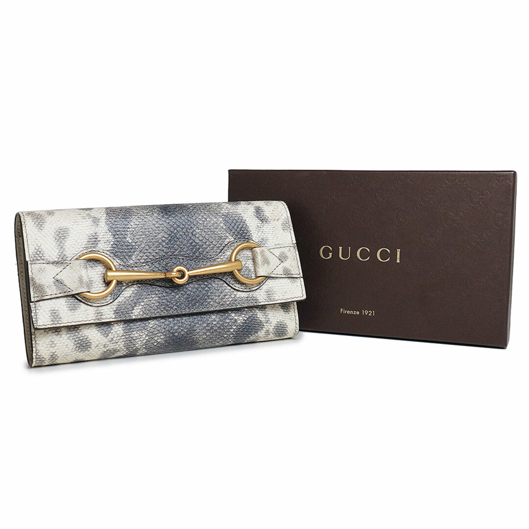 Gucci - グッチ ホースビット 二つ折り長財布 パイソン カルング 型