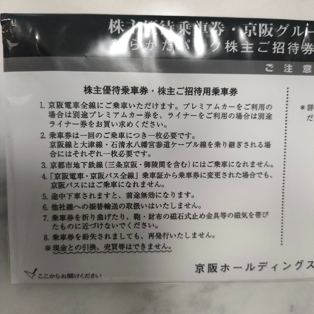 【値下中】京阪電鉄 株主優待