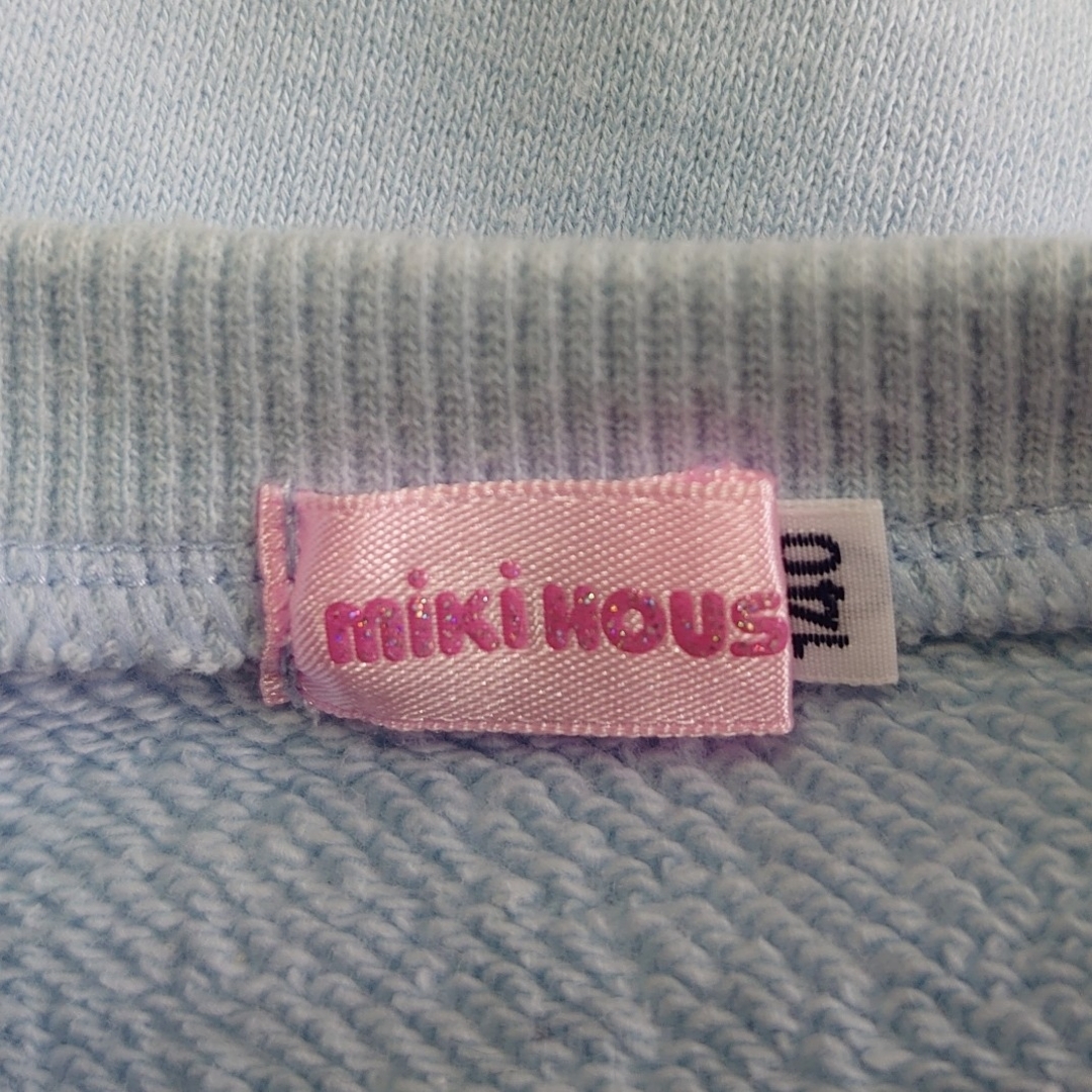 美品✨♥️mikihouse♥️レース&リボン飾りトレーナー。140㎝。日本製。 美品✨♥️mikihouse♥️レース&リボン飾りトレーナー。140㎝。日本製。