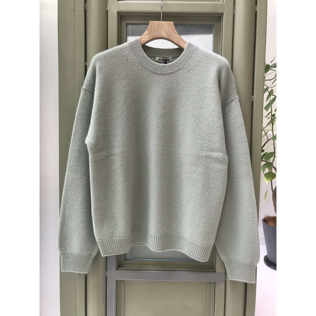 AURALEE BABY CASHMERE KNIT GREENメンズ