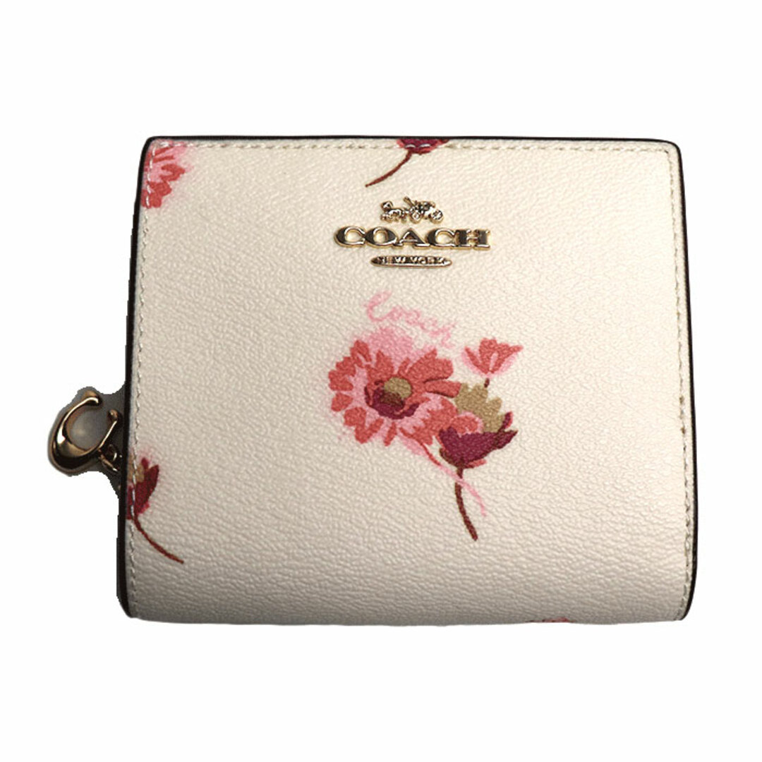 COACH(コーチ)のCOACH コーチ マルチ フローラル プリント スナップ ウォレット 二つ折り財布 ホワイト C8691 アウトレット レディース【未使用】【買取品】 レディースのファッション小物(財布)の商品写真