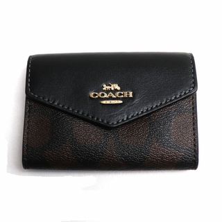 コーチ(COACH)のCOACH コーチ シグネチャー フラップ カードケース カードケース ブラウン ブラック CH202 アウトレット レディース【未使用】【買取品】(パスケース/IDカードホルダー)