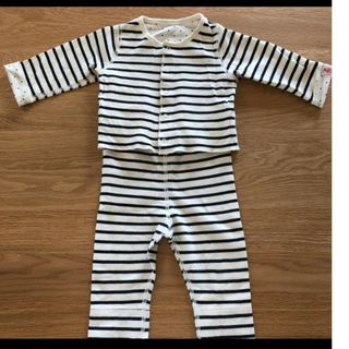 プチバトー(PETIT BATEAU)のPETIT BATEAU　ベビー　ボーダーセットアップ67cm(シャツ/カットソー)