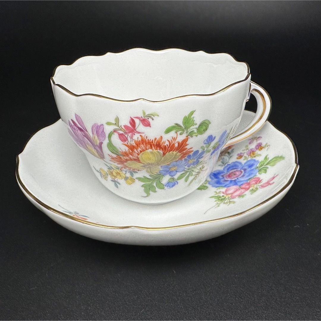 MEISSEN - 新品 マイセン 5つ花 ケシ 菖蒲のコーヒーカップ＆ソーサー1