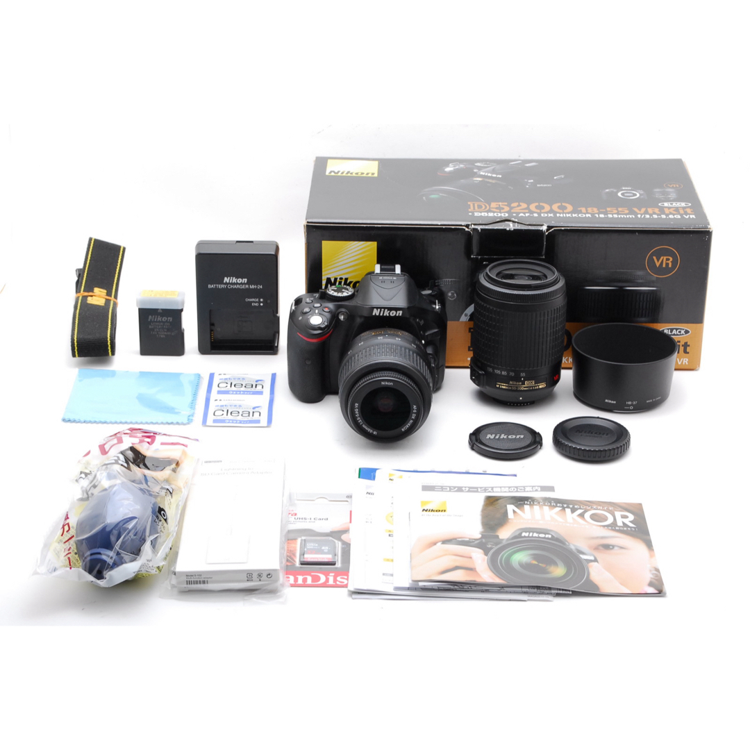 ダブルレンズ、状態◎、付属品充実の大満足セット❤️Nikon D5200-