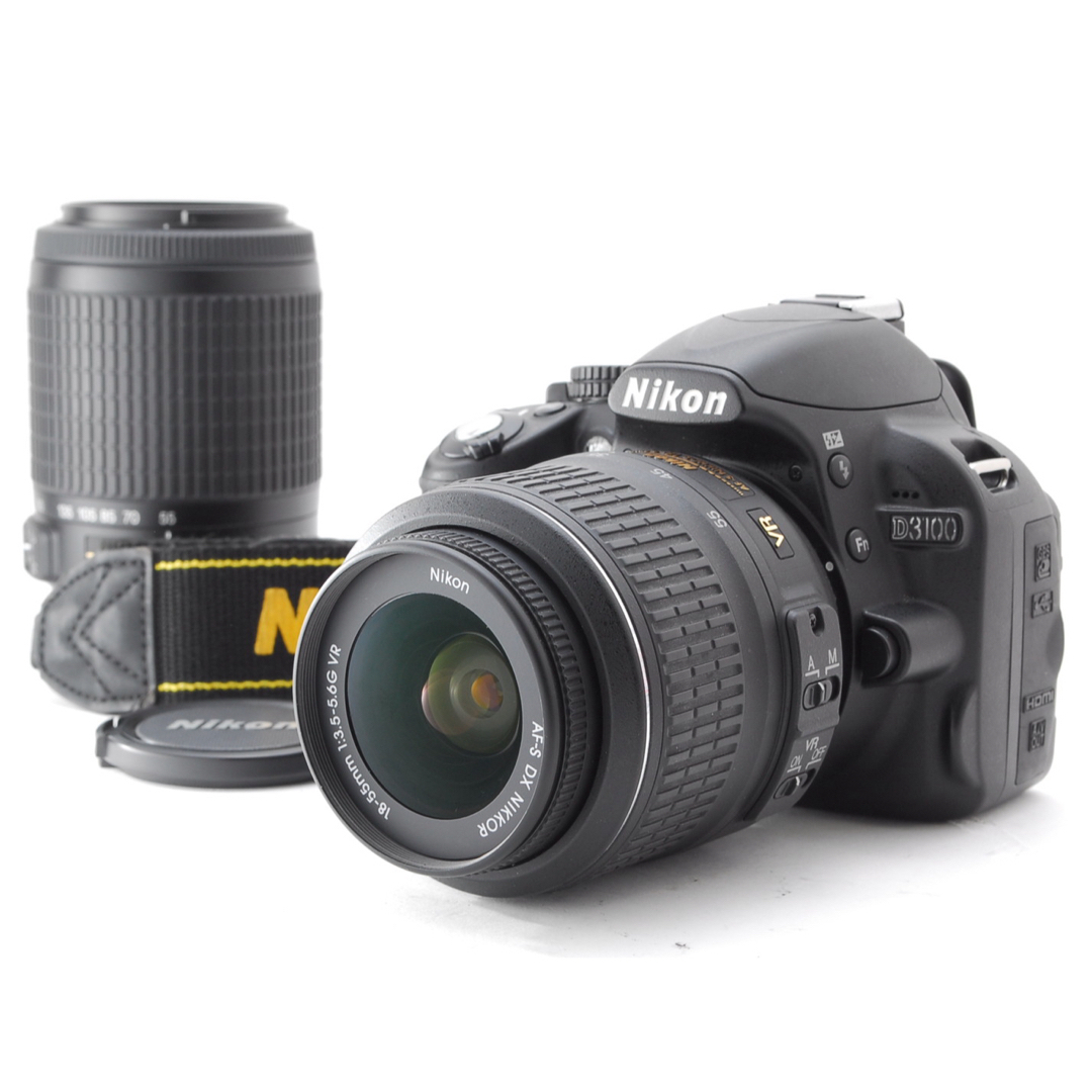 ダブルレンズ、ショット極小、付属品充実の大満足セット❤️Nikon D3100