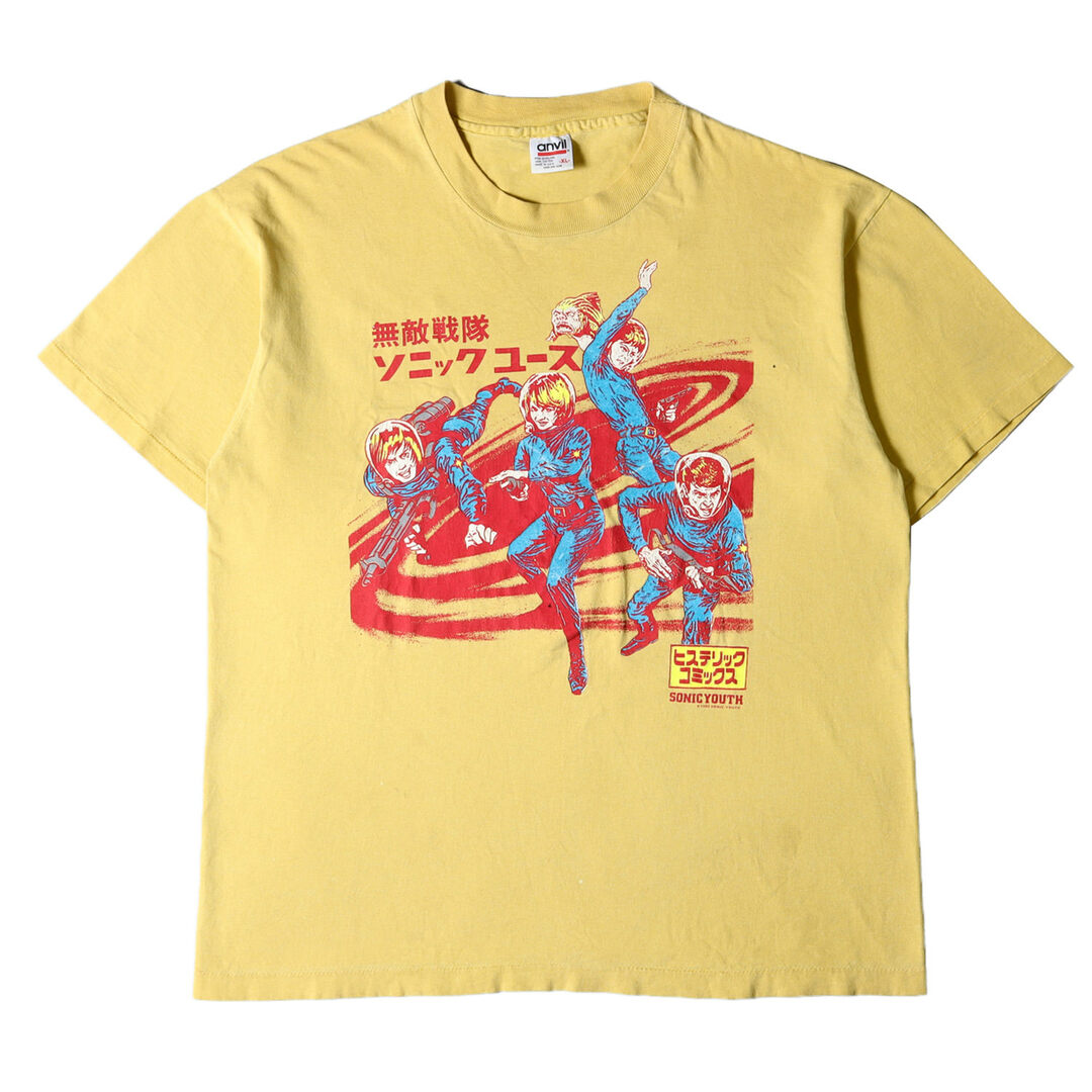 メンズVintage Rock Item ヴィンテージ ロック 90s SONIC YOUTH 無敵艦隊 ソニックユース HYSTERIC GLAMOUR ヒステリックグラマー デザイン Tシャツ anvil USA製 イエロー XL トップス カットソー バンドT ロックT 【メンズ】