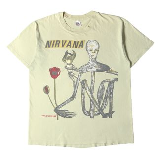 Vintage Rock Item ヴィンテージ ロック 90s NIRVANA INCESTICIDE ニルヴァーナ インセスティサイド クルーネック 半袖 Tシャツ anvil USA製 ベージュ系 XL トップス カットソー バンドT ロックT 古着【メンズ】【中古】(Tシャツ/カットソー(半袖/袖なし))