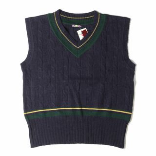 イズネス(is-ness)のis-ness イズネス ベスト サイズ:ONE SIZE チルデン ウール ニット ベスト TILDEN KNIT VEST 30AWKN02 スクール アイビー オーバーサイズ ケーブル ネイビー 紺 日本製 トップス カジュアル【メンズ】(ベスト)