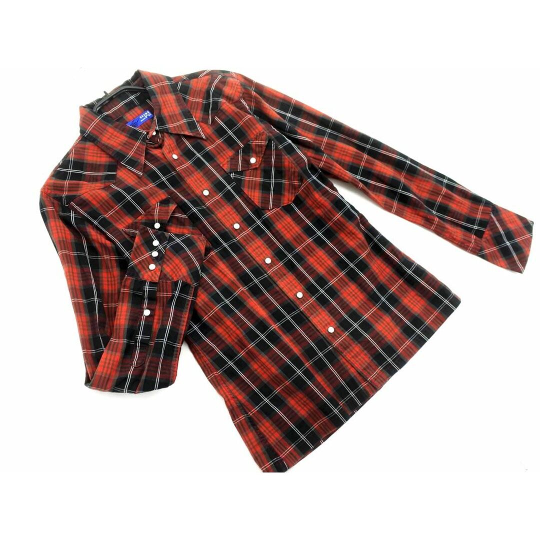 BEAMS(ビームス)のBEAMS ビームス チェック 長袖 シャツ sizeM/赤ｘ黒 ◇■ メンズ メンズのトップス(シャツ)の商品写真