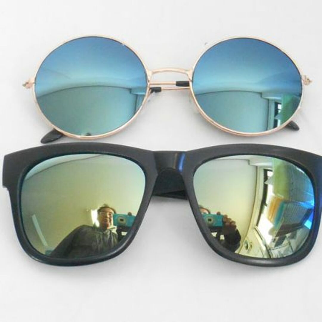 ティァドロップ＆ラウンド　2個セット　プラスおまけつき　メンズ　　R14 メンズのファッション小物(サングラス/メガネ)の商品写真