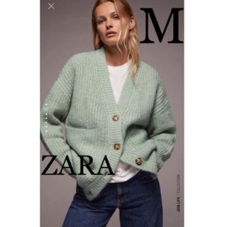 ザラ(ZARA)の《限定セール》 ZARA ザラ パッチポケットニットカーディガン M(カーディガン)