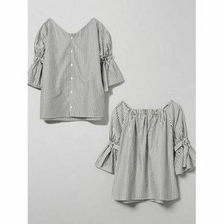 ジーナシス(JEANASIS)の美品　定価5500円　2WAYストライプ　オフショル　ブラウス　接触冷感(シャツ/ブラウス(長袖/七分))