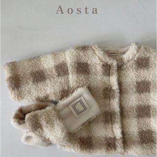 【新品未使用】Aosta ボアジャケット チェック 80(ジャケット/コート)