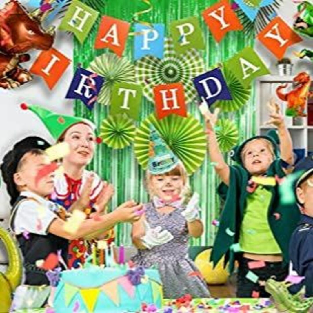 【色: グリーン】恐竜誕生日パーティー装飾品恐竜誕生日パーティー用品恐竜風船子供 2