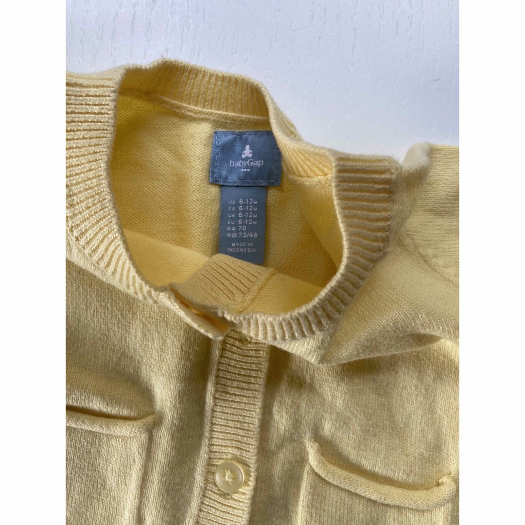 babyGAP(ベビーギャップ)の美品★ baby gap カーディガン ボレロ イエロー 70サイズ 羽織り キッズ/ベビー/マタニティのベビー服(~85cm)(カーディガン/ボレロ)の商品写真